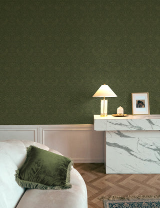 Tonal Bird Garden Vintage Prepasted Wallpaper