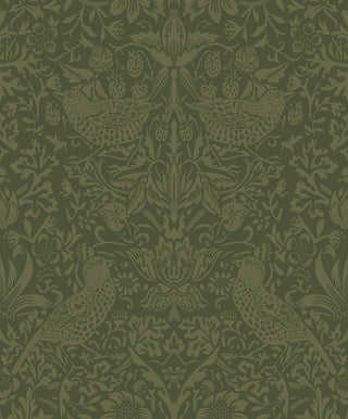 Tonal Bird Garden Vintage Prepasted Wallpaper