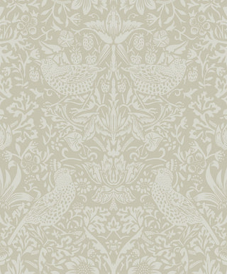 Tonal Bird Garden Vintage Prepasted Wallpaper