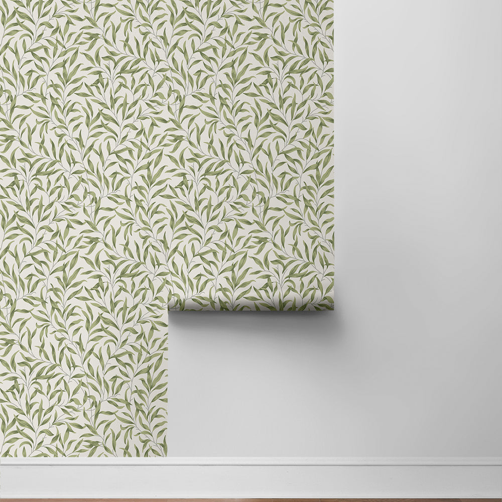 
                  
                    EP10504 willow leaf botanical William Morris prepasted wallpaper roll living room from Seabrook Designs
                  
                