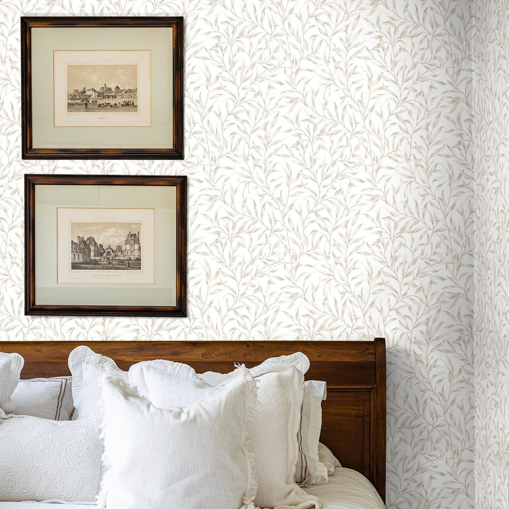 
                  
                    EP10506 willow leaf botanical William Morris prepasted wallpaper bedroom from Seabrook Designs
                  
                