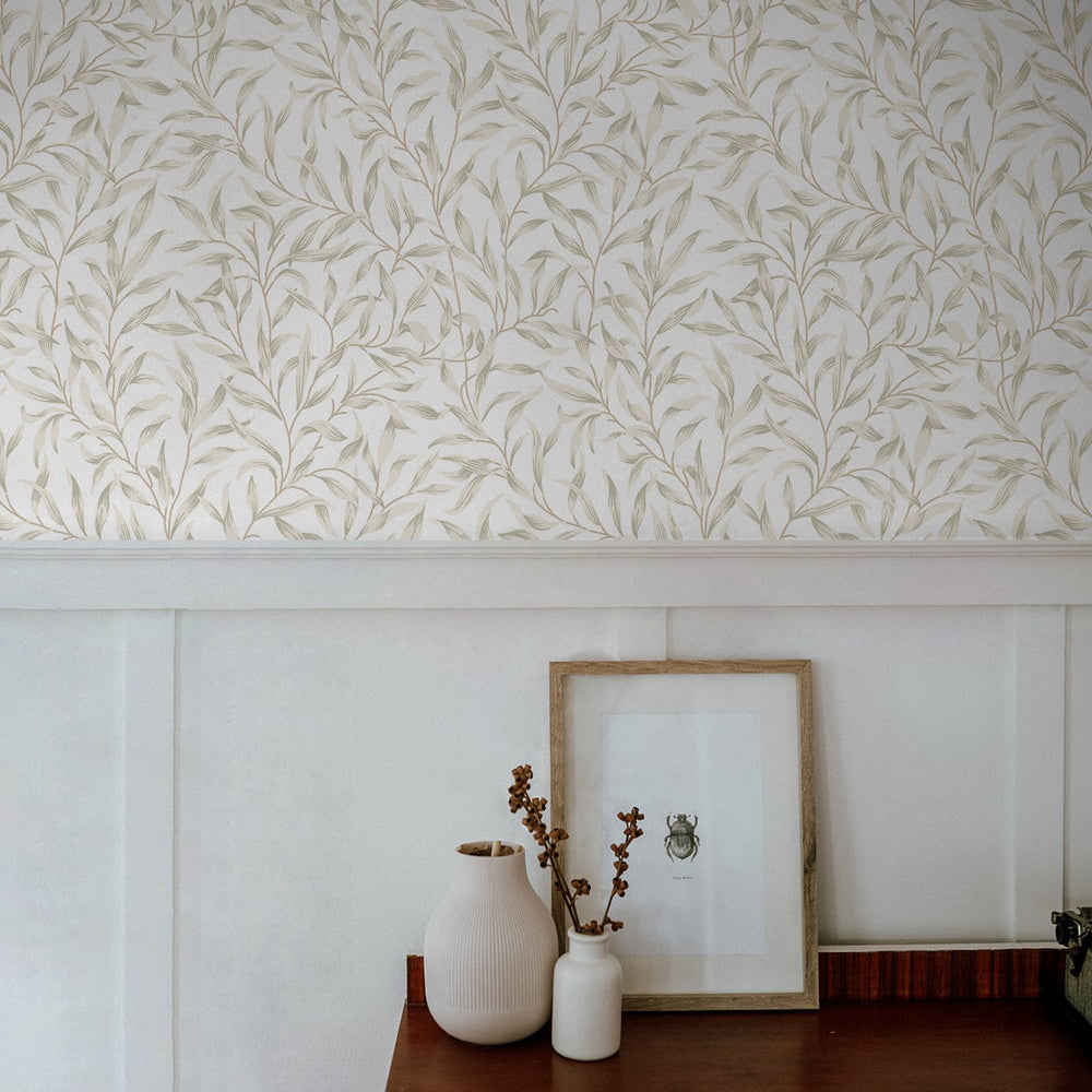 
                  
                    EP10506 willow leaf botanical William Morris prepasted wallpaper decor from Seabrook Designs
                  
                
