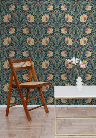 EP10602 Pimpernel floral vintage prepasted wallpaper entryway from Seabrook Designs