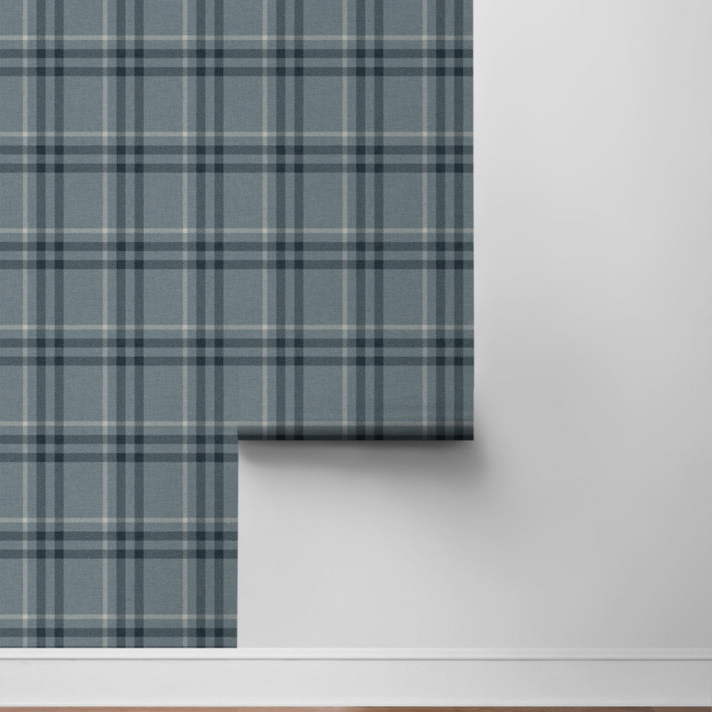 
                  
                    EP10802 blue plaid prepasted wallpaper roll from Seabrook Designs
                  
                