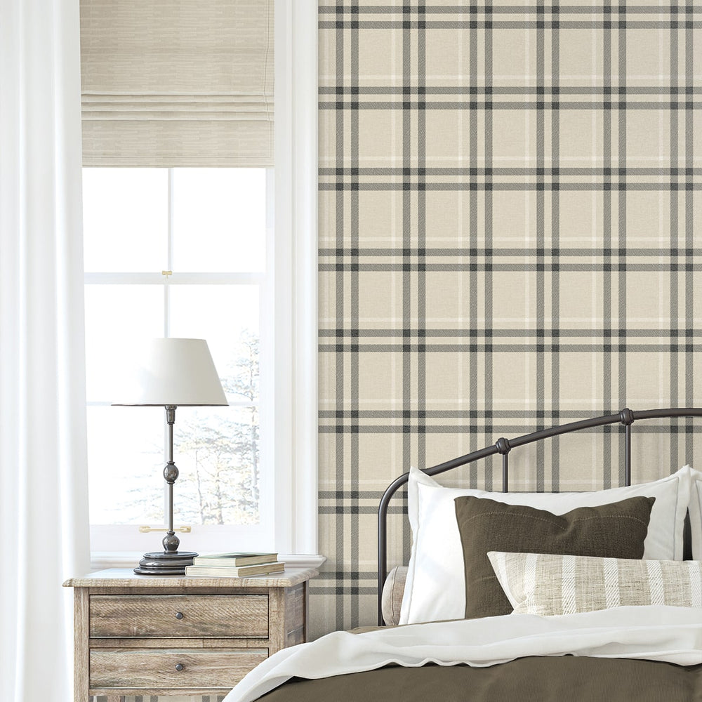 
                  
                    EP10805 neutral plaid prepasted wallpaper bedroom from Seabrook Designs
                  
                