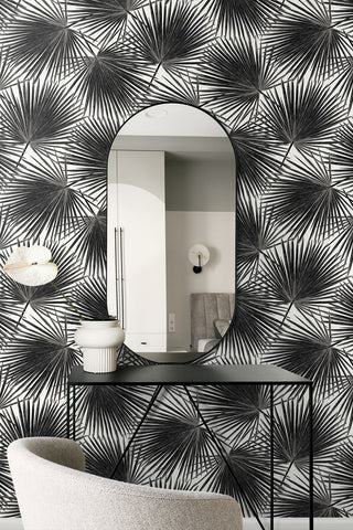 EP11000 coastal palm leaf prepasted wallpaper decor from Seabrook Designs