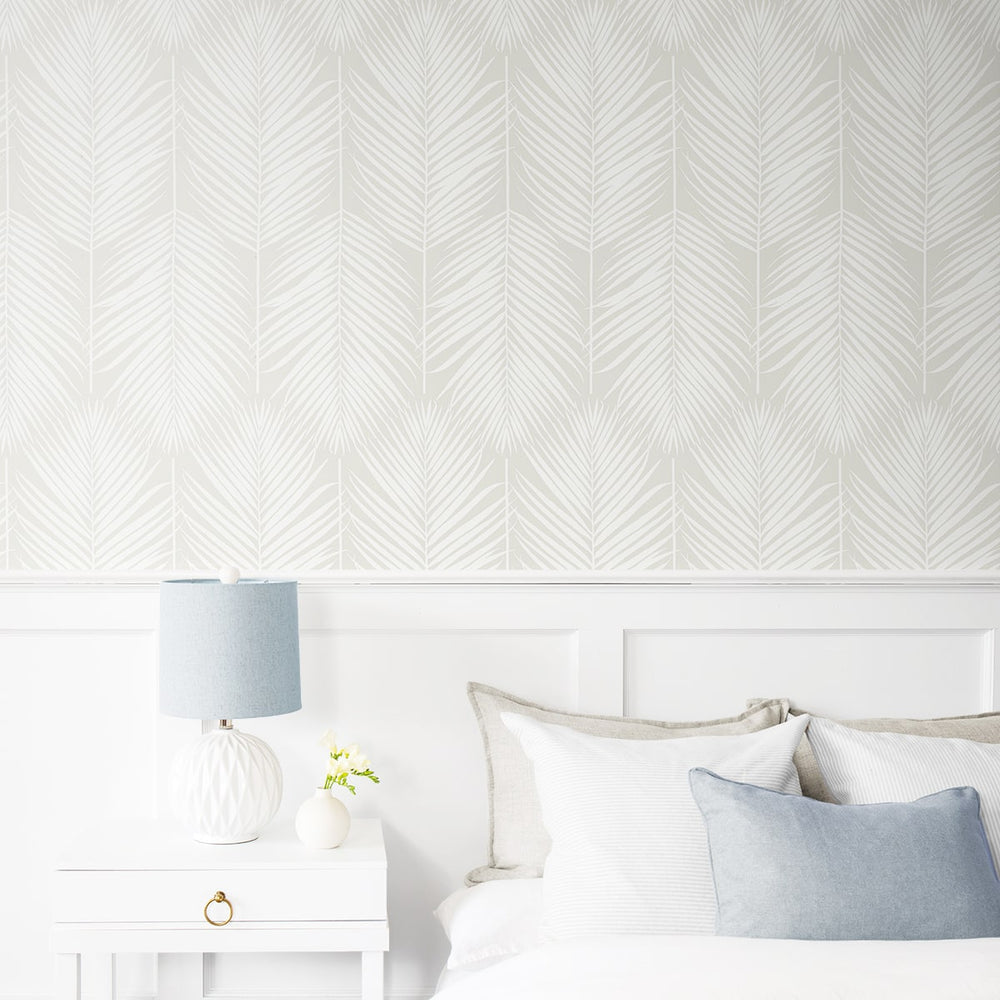 
                  
                    ET10805 neutral palm leaf wallpaper bedroom from Seabrook Designs
                  
                