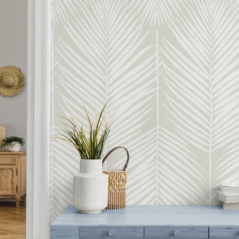 
                  
                    ET10805 neutral palm leaf wallpaper decor from Seabrook Designs
                  
                