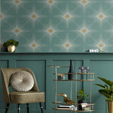 ET11404 North Star geometric wallpaper entryway from Seabrook Designs