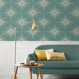 ET11404 North Star geometric wallpaper living room from Seabrook Designs