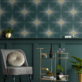 ET11414 North Star geometric wallpaper entryway from Seabrook Designs