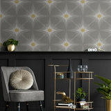 ET11418 North Star geometric wallpaper entryway from Seabrook Designs