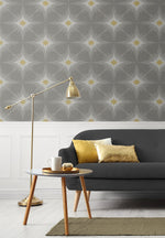 ET11418 North Star geometric wallpaper living room from Seabrook Designs