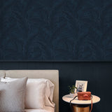 ET13002 leaf wallpaper bedroom from Seabrook Designs