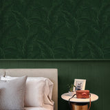 ET13004 leaf wallpaper bedroom from Seabrook Designs