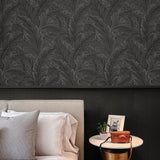 ET13008 leaf wallpaper bedroom from Seabrook Designs