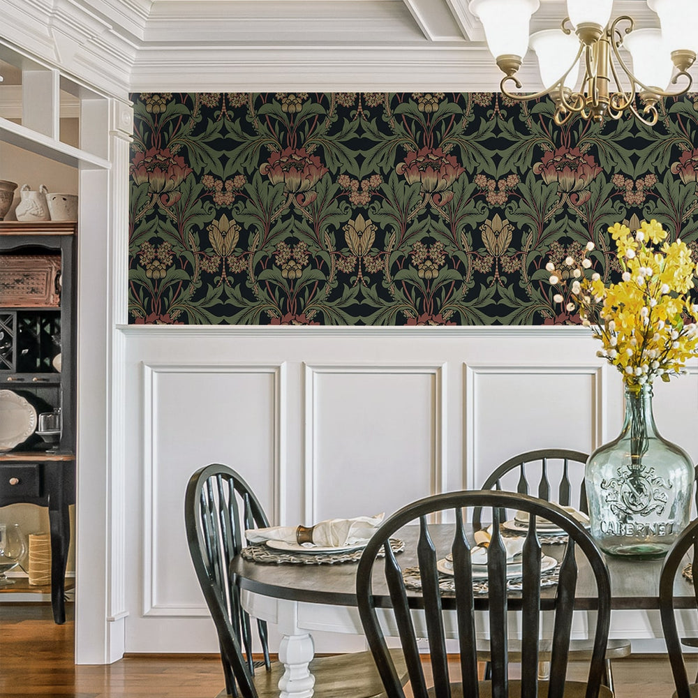
                  
                    ET13101 vintage floral unpasted wallpaper dining room from Etten Studios
                  
                