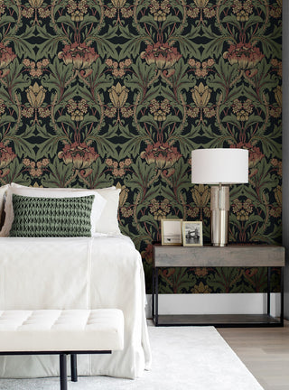 ET13101 vintage floral unpasted wallpaper bedroom from Etten Studios