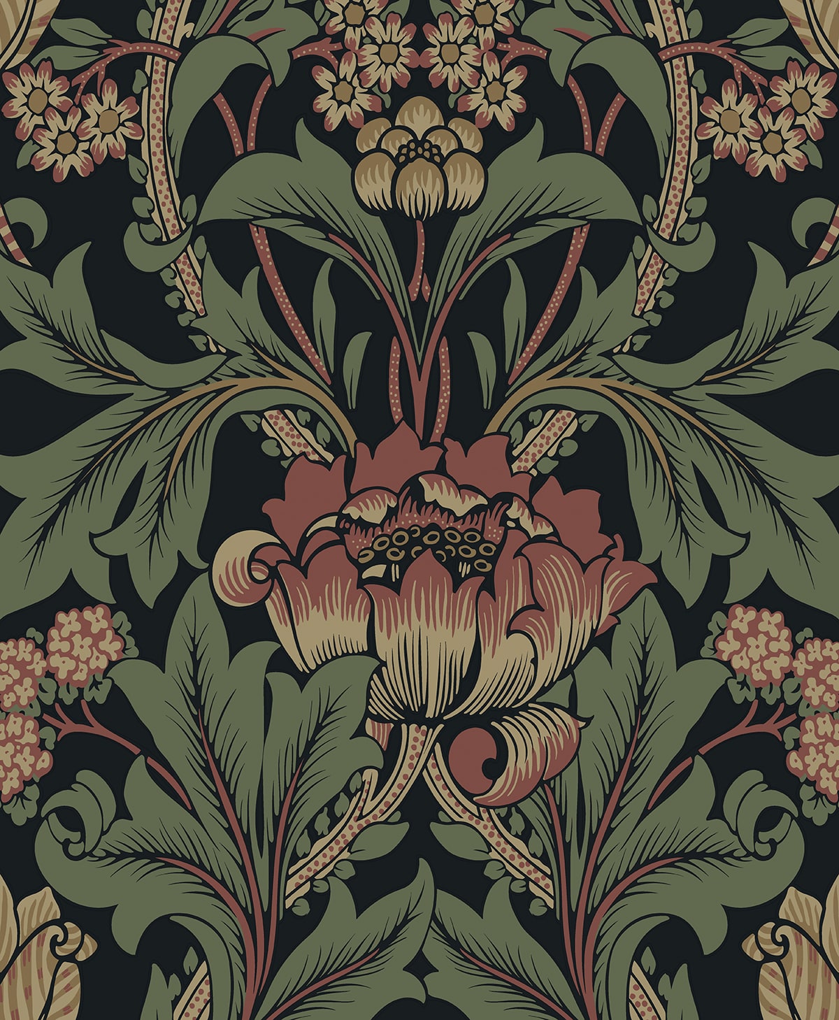 ET13101 vintage floral unpasted wallpaper from Etten Studios