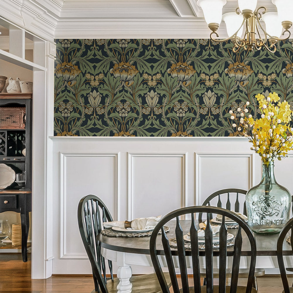 
                  
                    ET13104 vintage floral unpasted wallpaper dining room from Etten Studios
                  
                
