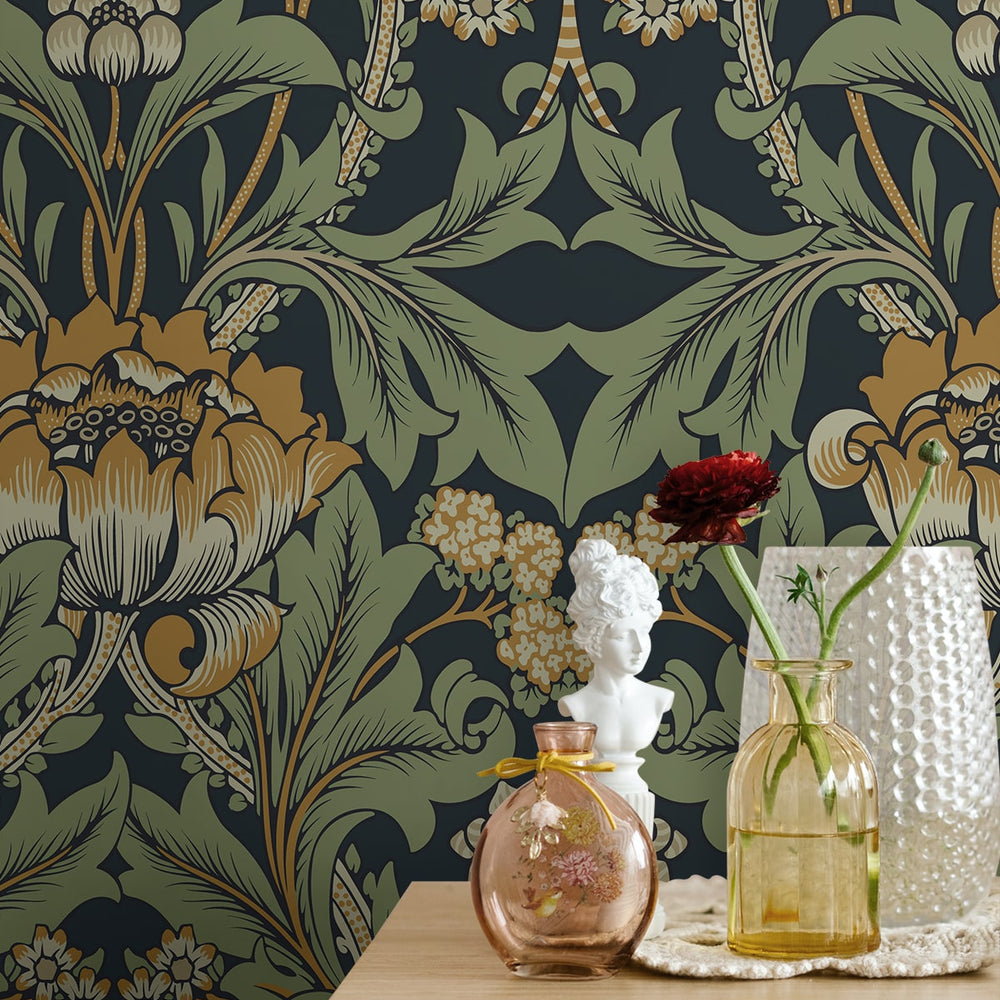 
                  
                    ET13104 vintage floral unpasted wallpaper decor from Etten Studios
                  
                