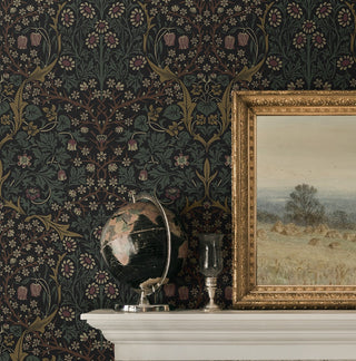 ET13216 William Morris blackthorn vintage unpasted wallpaper decor at Say Decor