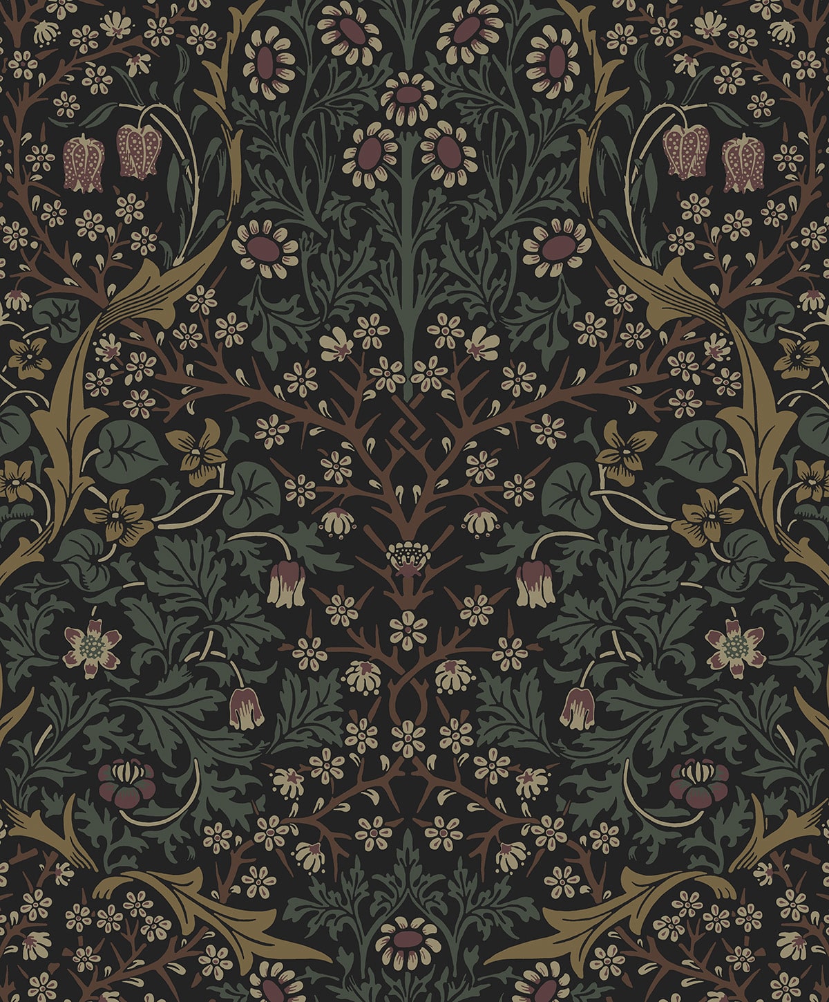 ET13216 William Morris blackthorn vintage unpasted wallpaper at Say Decor