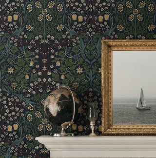 ET13222 William Morris blackthorn vintage unpasted wallpaper decor at Say Decor