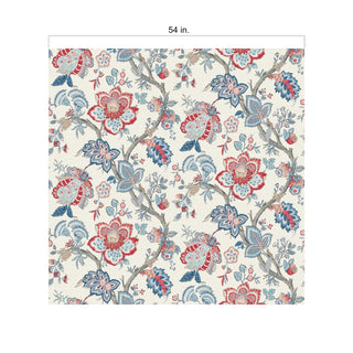 FC62601F jacobean floral fabric scale from the French Country collection by Seabrook Designs