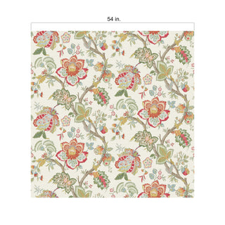 FC62604F jacobean floral fabric scale from the French Country collection by Seabrook Designs