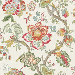 FC62604F jacobean floral fabric from the French Country collection by Seabrook Designs