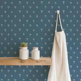 Mitchell Black Lady Charlotte Fleur Spot Wallpaper decor in shade Blue Salt at Say Decor
