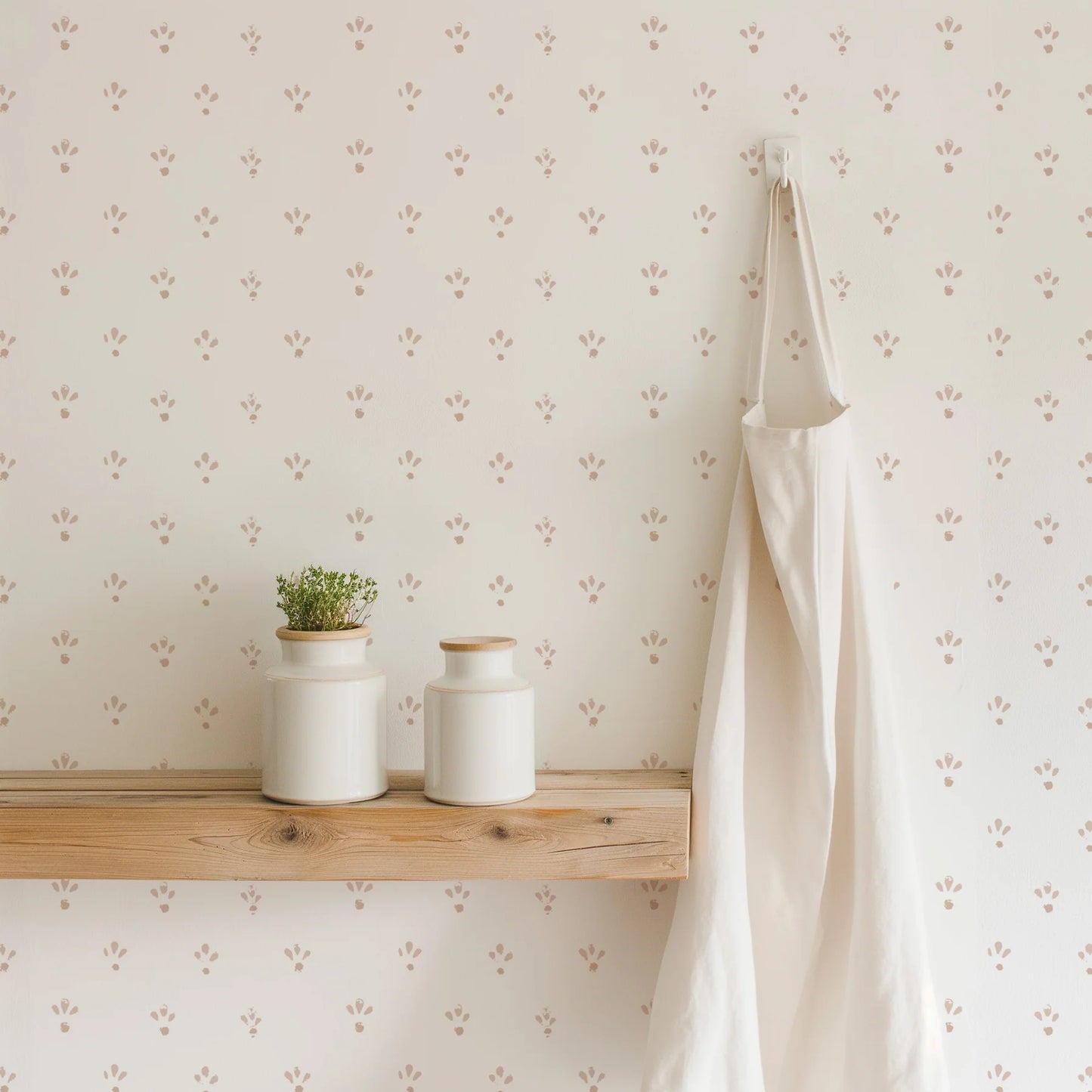 Mitchell Black Lady Charlotte Fleur Spot Wallpaper Decor in shade Peach at Say Decor