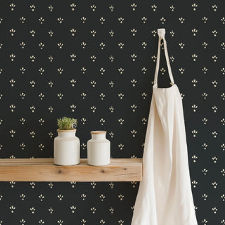 Mitchell Black Lady Charlotte Fleur Spot Wallpaper decor in shade Black at Say Decor