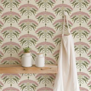 Mitchell Black Botanical Legacy Fleur de Rêve Wallpaper decor in shade Linen at Say Decor