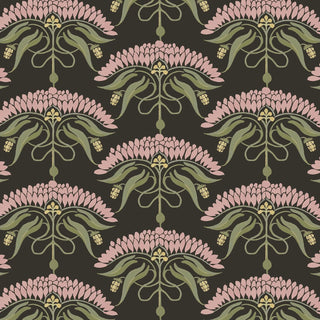 Mitchell Black Botanical Legacy Fleur de Rêve Wallpaper in shade Black at Say Decor