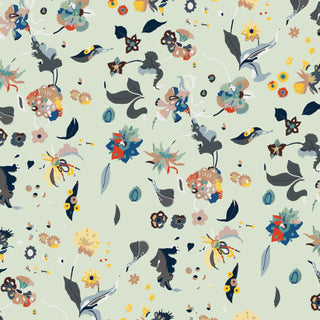 Mitchell Black Floral Bliss Abstract Wallpaper in shade Aloe at Say Decor