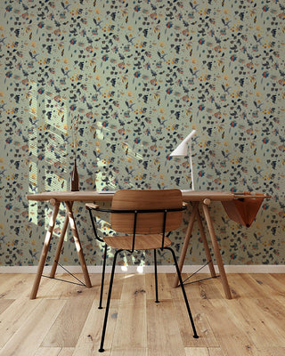 Mitchell Black Floral Bliss Abstract Wallpaper in shade Aloe office at Say Decor