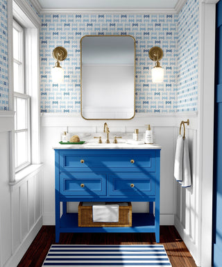 Mitchell Black x Honey + Hank Florida Sand Crab Wallpaper Bathroom in shade Blue at Say Decor