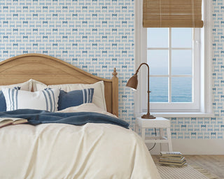 Mitchell Black x Honey + Hank Florida Sand Crab Wallpaper Bedroom in shade Blue at Say Decor