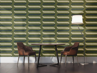 Mitchell Black Folding Ribbon Wallpaper Sitting Room in shade Olive at Say Decor