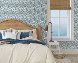 Mitchell Black x Honey + Hank Fruit of the Wine Wallpaper Bedroom in shade Blue at Say Decor