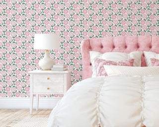 Mitchell Black x Honey + Hank Fruit of the Wine Wallpaper Bedroom in shade Rose at Say Decor