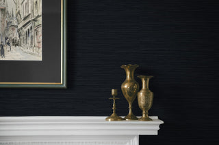 GL20302 Lakeside Faux Jute Embossed Vinyl Unpasted Wallpaper Mantel from Say Decor