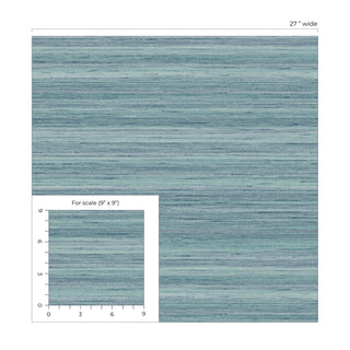 Turquoise Meiya Stria Embossed Vinyl Unpasted Wallpaper Scale from Say Decor