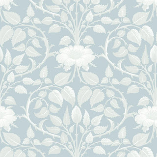 Mitchell Black Botanical Legacy Garden Vine Floral Wallpaper in shade Frosted Pearl at Say Decor