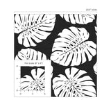HG10500 monstera leaf tropical peel and stick wallpaper scale from Harry & Grace