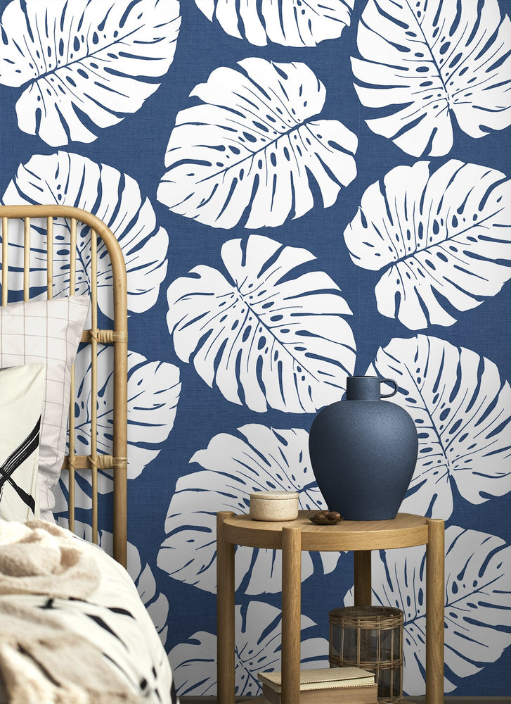 HG10502 monstera leaf tropical peel and stick wallpaper decor from Harry & Grace