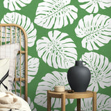 HG10504 monstera leaf tropical peel and stick wallpaper decor from Harry & Grace