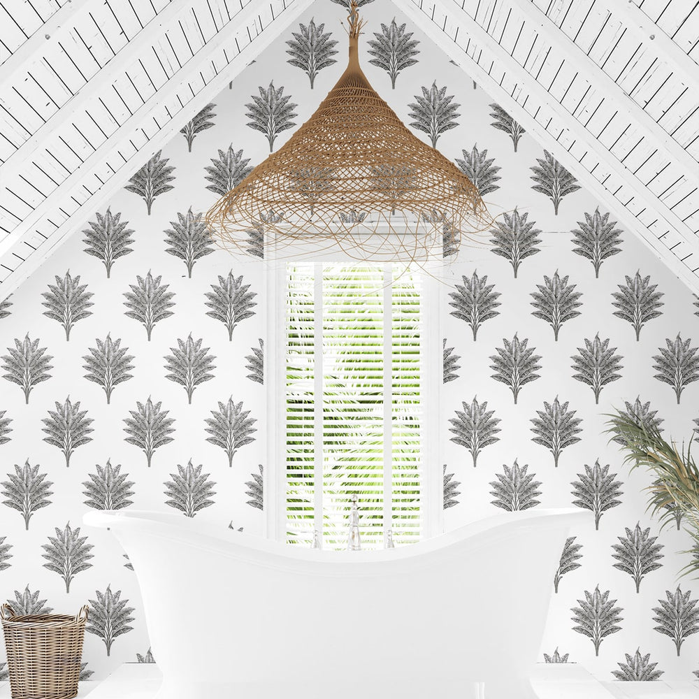 
                  
                    HG10600 palm leaf peel and stick wallpaper bathroom from Harry & Grace
                  
                